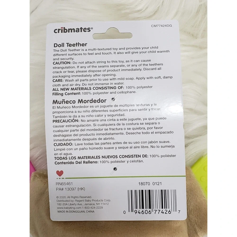 NEW Cribmates OWL Bird Doll Teether Toy Sensory Sound Baby Lovey Shower‎ Gift